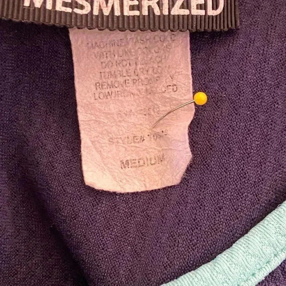 Mesmerized dress - navy and turquoise size M EUC - Picture 6 of 8